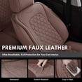 thumbnail image 3 of Coverado Car Seat Covers FullSet, Luxury Leather Front and Back Seat Protectors, Comfortable Auto Interior Cushions Universal Fit for Most Cars, SUVs and Trucks, Coffee, 3 of 8