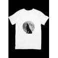 thumbnail image 2 of Playera Blanca Camiseta Estampado De Moda Lobo Luna Gris, 2 of 3