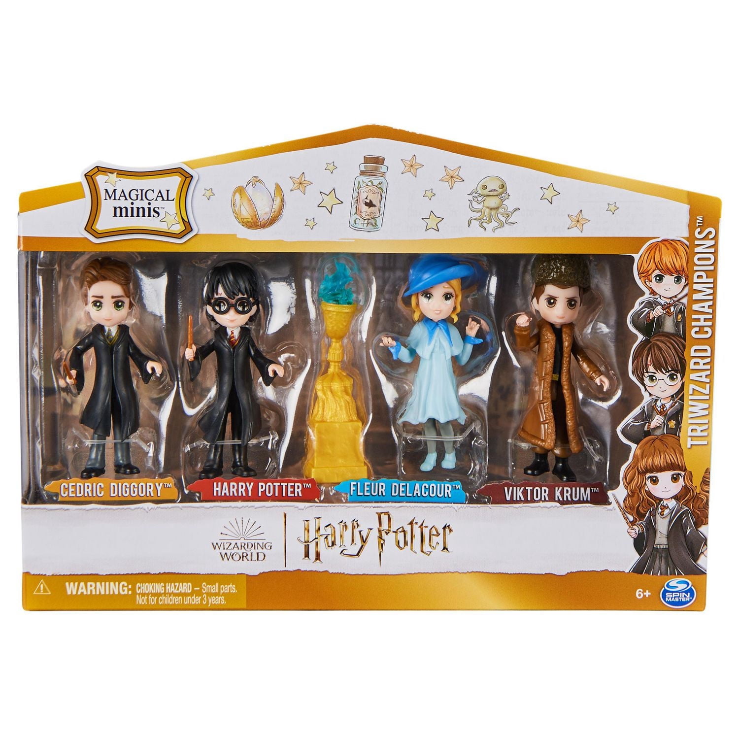 Wizarding World Harry Potter, Magical Minis Triwizard Champions Gift Set with 4 Figures and Goblet of Fire Accessory, Kids Toys for Ages 6 and up