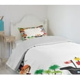 thumbnail image 4 of Ambesonne Party Quilted Bedspread Set 2 Pcs, Pirate Ship, Twin Size, Multicolor, 4 of 6