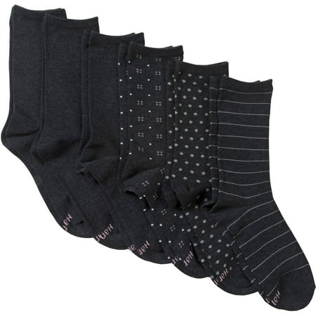 Hanes - Hanes Women's ComfortBlend Crew Socks - Extended Sizes - 6 Pair ...