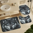 thumbnail image 6 of 4 Piece Bathroom Rug Set with Shower Curtain Wolf with Blue Eyes Bathroom Decor Set with Non-Slip Rugs Toilet Lid Cover And Bath Mat Animals Art Wolf Shower Curtain with 12 Hooks, 6 of 8