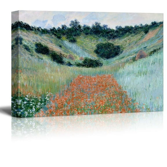 wall26 - Claude Monet - Poppy Field in a Hollow Near Giverny - Impressionist Modern Art - Canvas Art Home Art - 24x36 inches