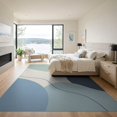 thumbnail image 3 of ODIKA 9'x12' Blue Seafoam Geometric Elegance Washable Area Rug Modern Abstract Design with Soft Curves Low Pile, Flatwoven, for Great Room, Indoor Concept, Large Living, 3 of 7