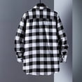 thumbnail image 2 of CENL Mens Long Sleeve Check Shirts Button Down Casual Work Baggy Coat Lapel Tops, 2 of 4
