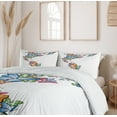 thumbnail image 6 of Ambesonne Colorful Duvet Cover Sets, America World Love Map, 2-Queen, Blue Pink Pale Orange, 6 of 7