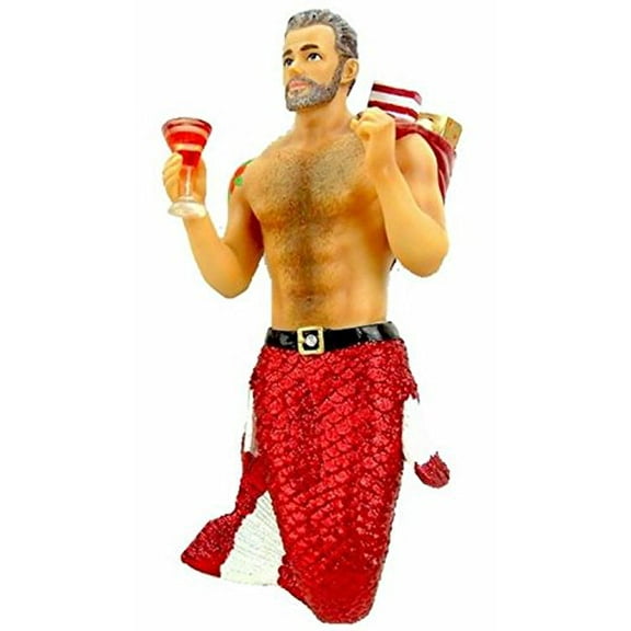 December Diamonds Santa Daddy II Merman with Presents Christmas Ornament 5555008