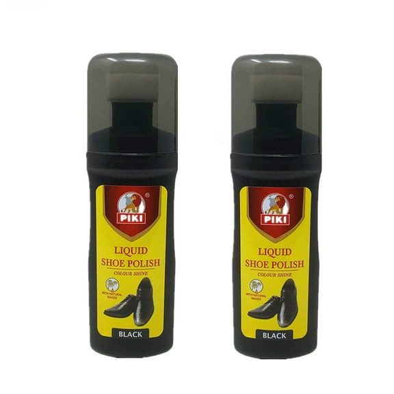 2 Pack of PIKI Black 60ML Shine Instant Liquid Shoe Polish 2oz