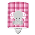 thumbnail image 1 of Carolines Treasures BB6952CNL Elephant Pink Gingham Ceramic Night Light, 1 of 1