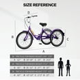 thumbnail image 5 of Lilypelle 26" Wheels 7 Speed Tricycle with Shopping Basket for Adult Seniors,Low Step Through Bike,Purple, 5 of 11