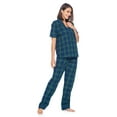 thumbnail image 2 of Ashford & Brooks Women's Woven Short Sleeve Shirt and Pajama Pants Set, Green Blackwatch, M, 2 of 6