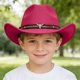 thumbnail image 2 of Gibobby Toddler Baby Cowboy Hat Infant Western Cowgirl Hat Unisex for Boys Girls Kids Classic Ranch Cowboy Hat Outdoor Dress Up Cap(3-18 Years,Hot Pink), 2 of 7