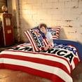 thumbnail image 4 of Manfei Retro God Bless America Print Queen Comforter Set, USA Flag Comforter Sets Queen, Red White Blue, Navy Reversible 3pcs, 1 Comforter and 2 Pillowcases, 4 of 6