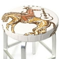 thumbnail image 3 of Daiia Cowboy Rodeo Guitar Stool Covers Round,Round Bar Stool Covers Waterproof Bar Chair Covers Washable Stool Cushion Slipcover for 12-14 Inch Chair-14 inch, 3 of 7