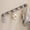 Grey, variant on Wall Mounted Coat Rack, Entryway Hanging Rack, Metal Wood Coat Rail with 6 Rustic Hooks for Scarf, Bag, Towel, Key, Cup, Hat