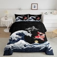 thumbnail image 2 of Feelyou Cartoon Sea Waves Twin Comforter Sets, Couple Fish Bedding Set, 2-Piece, 2 of 8