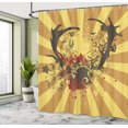 thumbnail image 5 of Ambesonne Deer Shower Curtain, Grunge Style Antlers Art, 69"Wx84"L, Yellow Mustard, 5 of 5