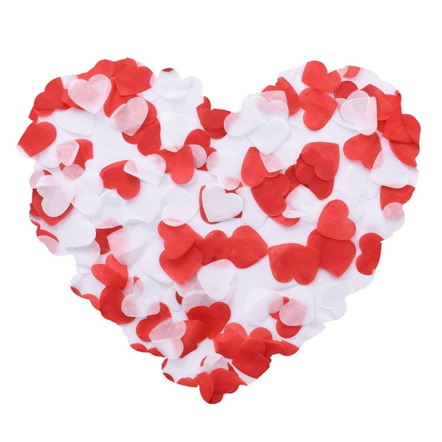 Confettis en Papier en Forme de Cœur pour la Saint-Valentin, Confettis en Cœur Rouges et Roses pour la Saint-Valentin, Mariage, Anniversaire de Mariage, Fête de la Saint-Valentin, Confettis de Table à Disperser, Vermicelles, Cœurs pour Ballons, Fournitures de Fête (D)