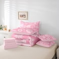 thumbnail image 6 of Manfei Bohemian Paisley Bedding Comforter Set 7-Piece, Hippie Mandala Full Bedding Set, Pink Fitted Sheet Flat Sheet, Microfiber Bedroom Decor, 6 of 8