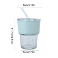 thumbnail image 3 of 420ml Office Covered Straw Cup Coffee Cup Transparent Household Glass Cup, 3 of 6