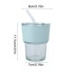 thumbnail image 3 of Taza de paja de vidrio 420ml Taza de café transparente | Funda resistente al calor | Tapa a prueba de fugas | Vaso de vidrio portátil, duradero y liviano para bebidas frías y calientes | Incluye, 3 of 6