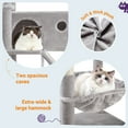 thumbnail image 4 of Allewie 81 Inches Multi-Level Tall Cat Tree for Large Cat, Cat Climbing Tree with Cat Condo and Hammock, Scratching Post, Wide Base, Grey, 4 of 7