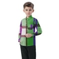 thumbnail image 5 of Cethrio Kids Boys Plaid Shirts, Collared Casual Long Sleeve 2025 Button Down Shirts Green Size 2-3 T, 5 of 5