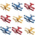 thumbnail image 2 of 9 Pcs Vintage Airplane Decorations, Metal Airplance Models, Mini Hanging Iron Aircrafts, Retro Biplane Models for Home Office Desktop Decor, 2 of 6