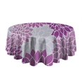 thumbnail image 5 of Purple Floral and Petal Pattern Round Tablecloth 60"x60",Wrinkle Wipeable Table Cloth for Kitchen Dining Room Picnic Patio Party, 5 of 6