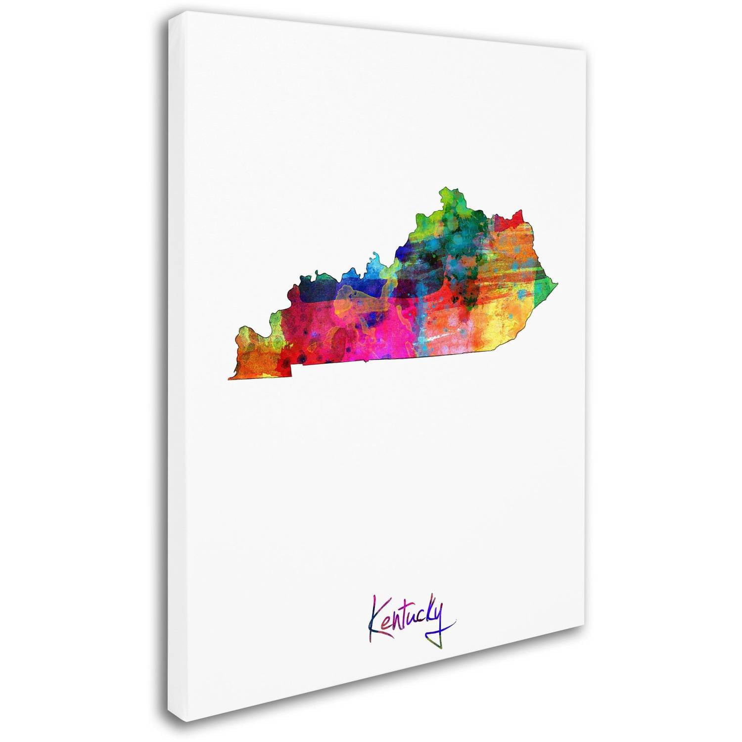 Trademark Fine Art "Kentucky Map" Canvas Art by Michael Tompsett