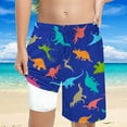 thumbnail image 3 of MEZZALL Boys Shark Printed Swimming Shorts With Lace Up High Waisted Loose Casual Swim Trunks Summer Beach Vacation Pool 10-12 Years Cozy Kids Wear, 3 of 5