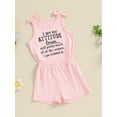 thumbnail image 3 of Suealasg Toddler Girls Summer Clothes 1T 2T 3T 4T 5T Short Sleeve Letter Print Tank Tops + Shorts Kids Baby Girls Outfits Sets, 3 of 7