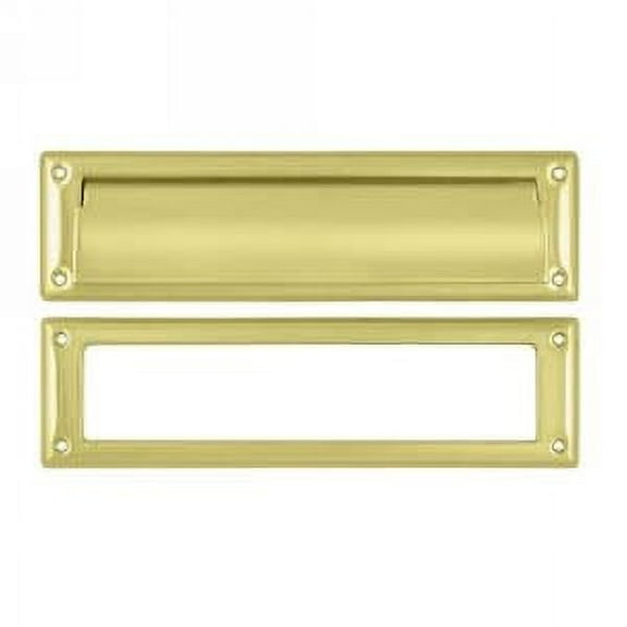Deltana MS211U3 Mail Slot 13-1/8" with Interior Frame in Polished Brass
