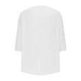 thumbnail image 5 of Taqqpue Womens Linen Shirts Casual Solid Color Short Sleeve V Neck Button T Shirt Summer Loose Fit Plus Size Blouse Tops with Pockets, 5 of 6