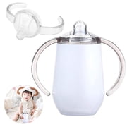 EIMELI Stainless Steel Sippy Cup, Double Wall Vacuum Insulated Sippy Tumble with Handle, 10 Oz BPA Free Sippy Cup for Children Baby, Mug Tumbler for Water and Milk Bottle