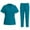 Light Blue, variant on JGNGSHN Scrubs Medical Uniform Womens Scrub Set Solid V Neck Scrub Top & Drawstring Straight Leg Pant Nursing Workwear