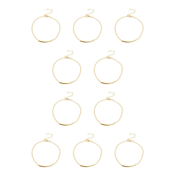 Minnieouse Tobillera de mujer, accesorio de joyería, cadena de tobillos para vestido, decoración dorada dorado 10piezas Minnieouse CBP200221