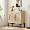 thumbnail image 2 of Buffet Cabinet Rattan Storage Cabinet with Doors and Shelves, Accent Cabinet Sideboard, Wood Console Cabinet with Storage Entryway Cabinet for Living Room, Dining Room, Hallway, 2 of 9