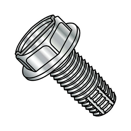 

6-32X3/8 Slotted Indented Hex Washer Thread Cutting Screw Type F Fully Thread 18-8 Stain (Pack Qty 5 000) BC-0606FSW188