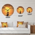 thumbnail image 4 of Designart 'Sunset and Ship' Modern Wood Wall Clock, 4 of 5