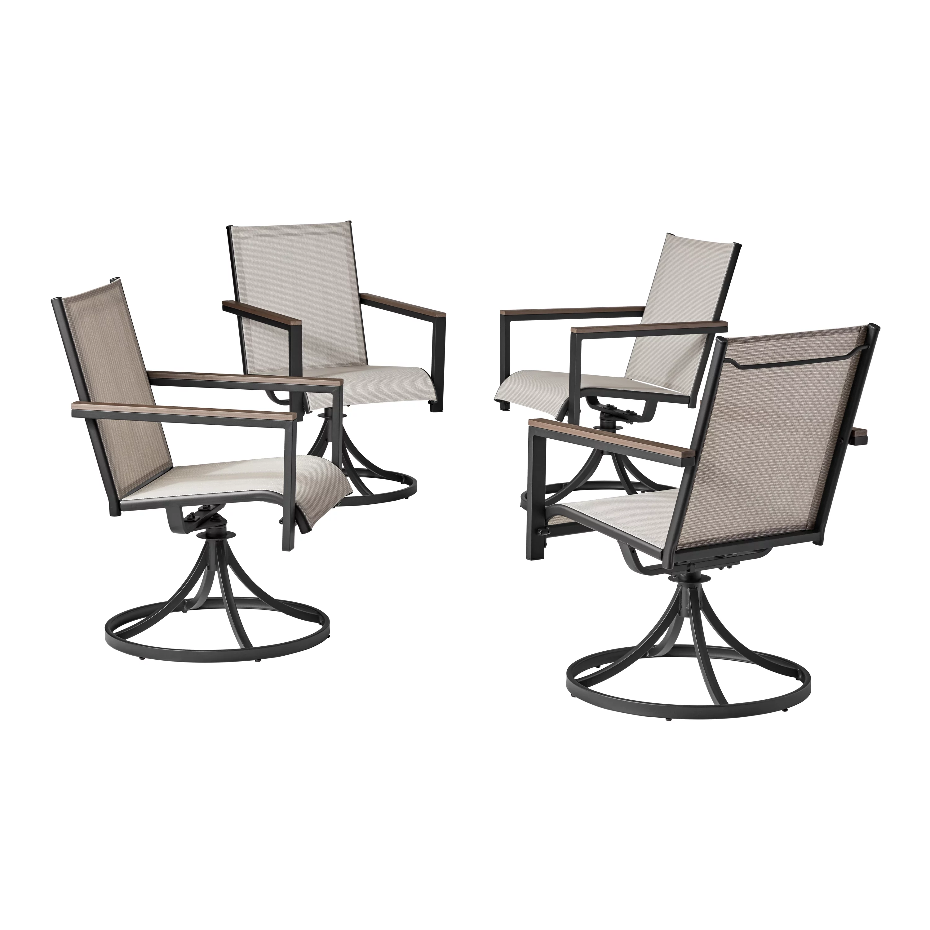 Better Homes & Gardens Brees 5 Piece Sling Swivel Dining Set, Brown
