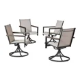 thumbnail image 6 of Better Homes & Gardens Brees 5 Piece Sling Swivel Dining Set, Brown, 6 of 13