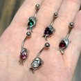 thumbnail image 4 of Dolphin Belly Ring with Heart CZ Jewel, 4 of 7