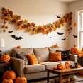 thumbnail image 5 of Artificial Maple Leaf Garland 6.6ft Fall Faux Hanging Decor for Halloween Thanksgiving Home Wall Fireplace Door Indoor Outdoor Autumn Theme Party, 5 of 7