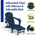 thumbnail image 3 of Foldable Adirondack Chair with Footrest and Adjustable Backrest, HDPE, 3 of 5