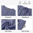 thumbnail image 5 of Weekease Woman Pajamas Set Henley Neck Long Sleeve Tops Drawstring Pants Two Piece Outfit Loungewear with Pockets, 5 of 7