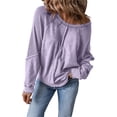 thumbnail image 3 of Zysthvn Sweatshirt Women Pullover Casual Loose Fit Winter Long Sleeve Solid Sweatshirts for Women Comfy Crewneck Tops, 3 of 6