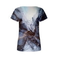 thumbnail image 5 of Plus Size Tops under $10 V-Neck Short Sleeve Loose Printed Casual T Shirts, 5 of 5