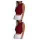 thumbnail image 4 of sweethay Top corto sin mangas para mujer, camiseta de entrenamiento para correr con cuello , ropa de moda de verano estética para vacaciones en Type8 NO8, 4 of 6