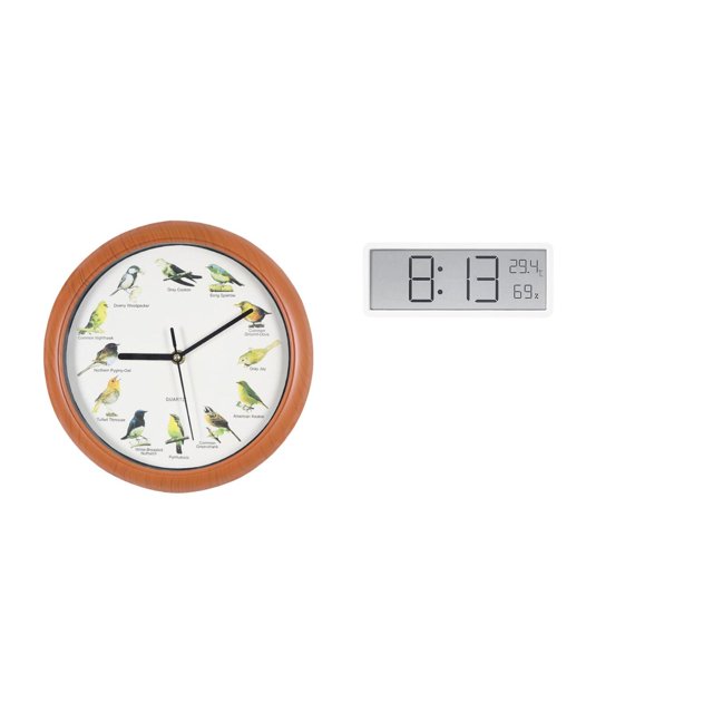 Reloj de pared,Reloj de pared con pájaro cantor Relojes de pared con pájaros,Relojes de pájaros con sonido Reloj decorativo que canta,Reloj de pared digital,Reloj de pared digital